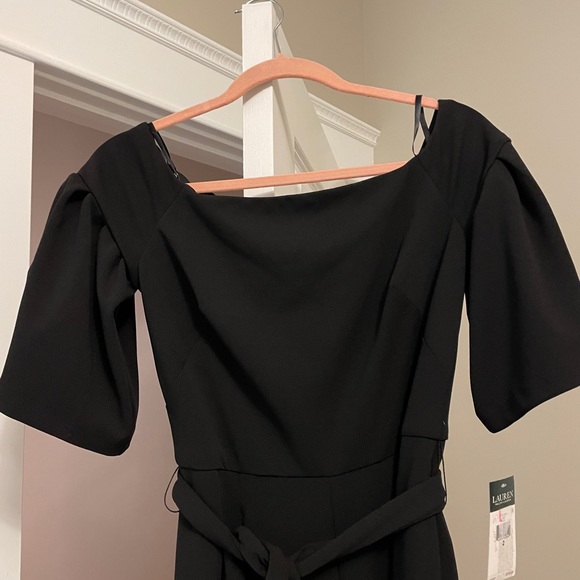 Black off the shoulder wide leg jumpsuit- NWT - Picture 3 of 4